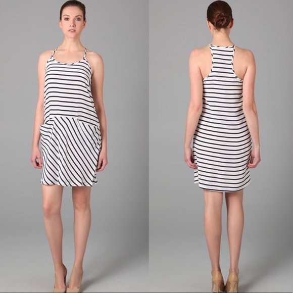 Theory Alesandra Silk Stripe Dress - Picture 1 of 9
